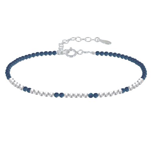Bracelet Perles Argent et Perles de Cyanite Facetté M2 - LES POULETTES BIJOUX - Modalova