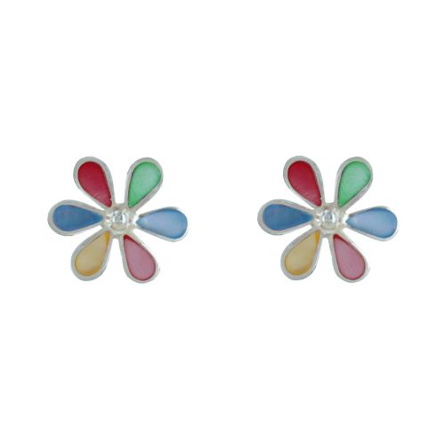Boucles d'Oreilles Argent Puces Petites Fleurs - LES POULETTES BIJOUX - Modalova