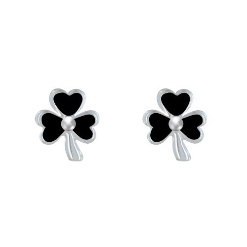 Boucles d'Oreilles Argent 925 Trèfle Emaillée - LES POULETTES BIJOUX - Modalova