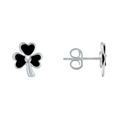 Boucles d'Oreilles Argent 925 Trèfle Emaillée - LES POULETTES BIJOUX - Modalova