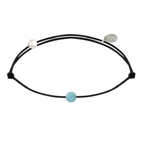 Bracelet Lien Petite Perle de Larimar - Noir - LES POULETTES BIJOUX - Modalova