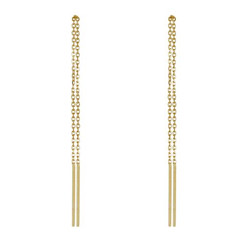 Boucles d'Oreilles Chainette Plaqué Deux Tiges - LES POULETTES BIJOUX - Modalova