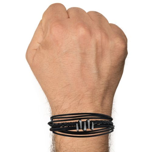 Bracelet Acier Cuir et Griffe - taille 20 cm - LES POULETTES BIJOUX - Modalova