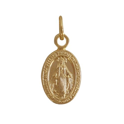 Pendentif Plaqué Petite Médaille Ovale Vierge Miraculeuse - LES POULETTES BIJOUX - Modalova