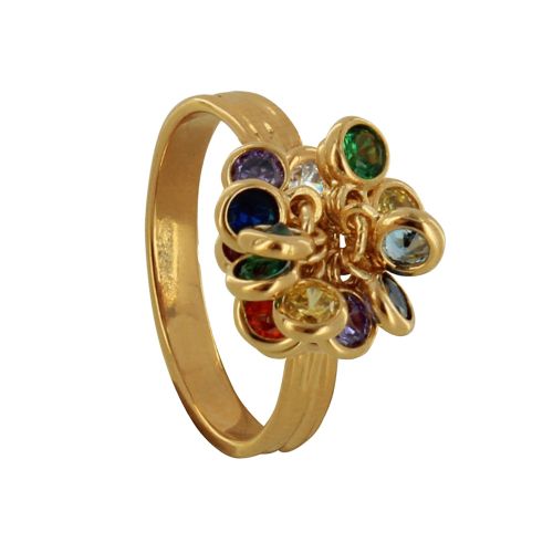 Bague Plaqué Breloques Rondes Colorées - taille 54 - LES POULETTES BIJOUX - Modalova