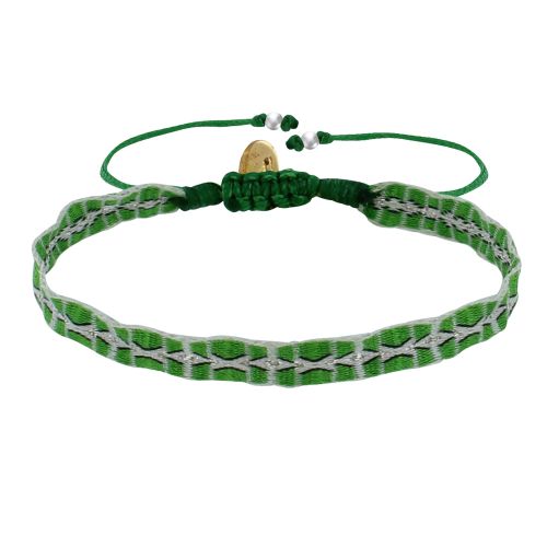Bracelet Lien Tissé Losanges et Croix Blanches - LES POULETTES BIJOUX - Modalova