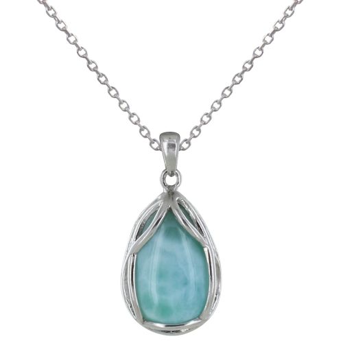Pendentif Argent Goutte Elfique de Larimar - LES POULETTES BIJOUX - Modalova