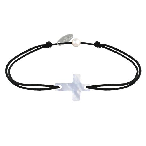 Bracelet Lien Petite Croix en Nacre - LES POULETTES BIJOUX - Modalova