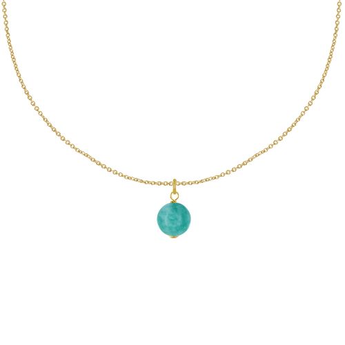 Collier Plaqué Pendentif Perle d'Amazonite - LES POULETTES BIJOUX - Modalova