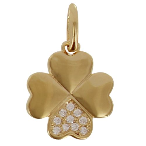 Pendentif Trèfle Plaqué et Une Pétale de Strass - LES POULETTES BIJOUX - Modalova