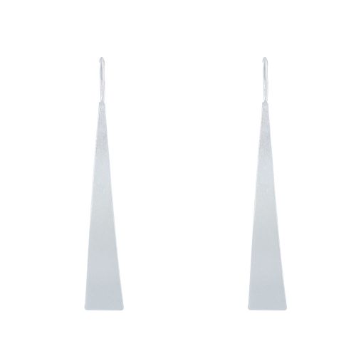 Boucles d'Oreilles Argent 925 Brossé Long Triangle - Gris arg - LES POULETTES BIJOUX - Modalova