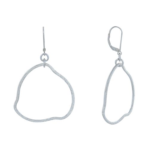 Boucles d'Oreilles 925 Brossé Dormeuse Anneau Déformé - LES POULETTES BIJOUX - Modalova