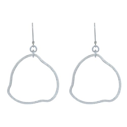 Boucles d'Oreilles 925 Brossé Dormeuse Anneau Déformé - LES POULETTES BIJOUX - Modalova