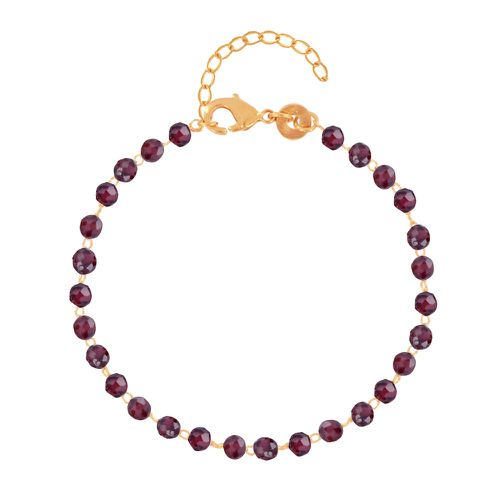 Bracelet Plaqué Or Perles Facettées de Grenat - LES POULETTES BIJOUX - Modalova