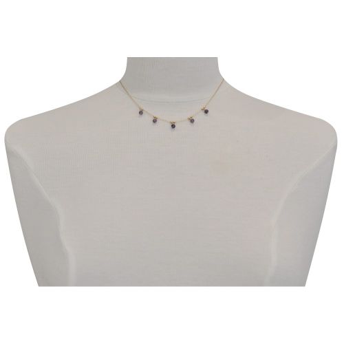Collier Plaqué Or 5 Perles Facettées d'Améthyste - LES POULETTES BIJOUX - Modalova