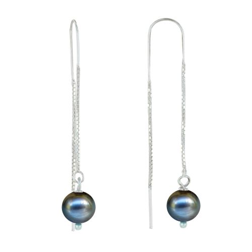 Boucles d'Oreilles Chainette Argent 925 et Perles de Culture - LES POULETTES BIJOUX - Modalova