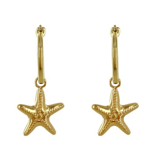 Boucles d'Oreilles Plaqué Mini Créoles Etoile de Mer - LES POULETTES BIJOUX - Modalova