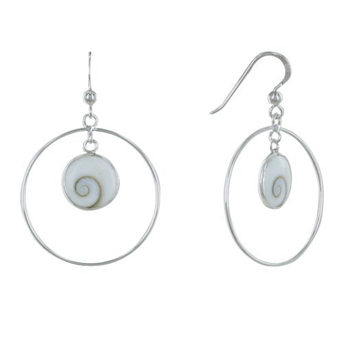 Boucles d'Oreilles Argent Grand Cercle et Oeil de Ste Lucie R - LES POULETTES BIJOUX - Modalova
