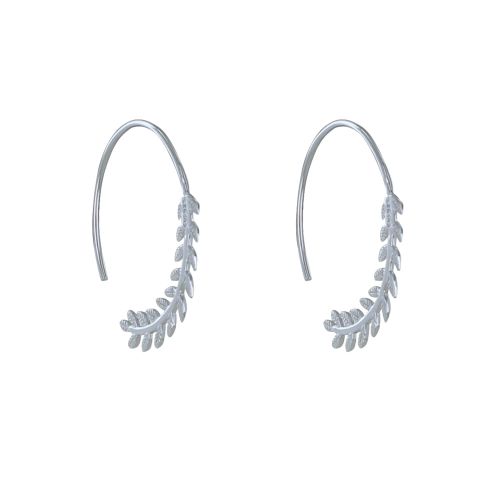 Boucles d'Oreilles 925 Rhodié Créoles Laurier - LES POULETTES BIJOUX - Modalova