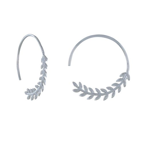 Boucles d'Oreilles 925 Rhodié Créoles Laurier - LES POULETTES BIJOUX - Modalova