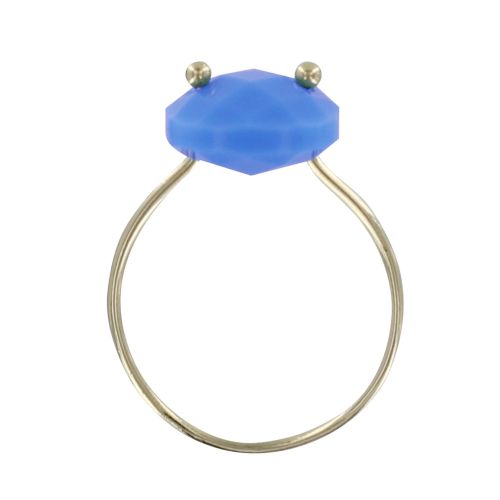 Bague Plaqué Or Picot et Verre Facetté Électrique - tail - LES POULETTES BIJOUX - Modalova