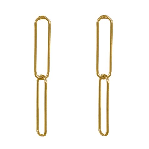 Boucles d'Oreilles Plaqué Deux Mailles Cheval - LES POULETTES BIJOUX - Modalova