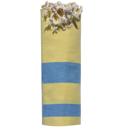 BIJOUX - Fouta Drap Plage et Hammam Coton Rayé Bleu 100 x 200 cm - LES POULETTES - Modalova