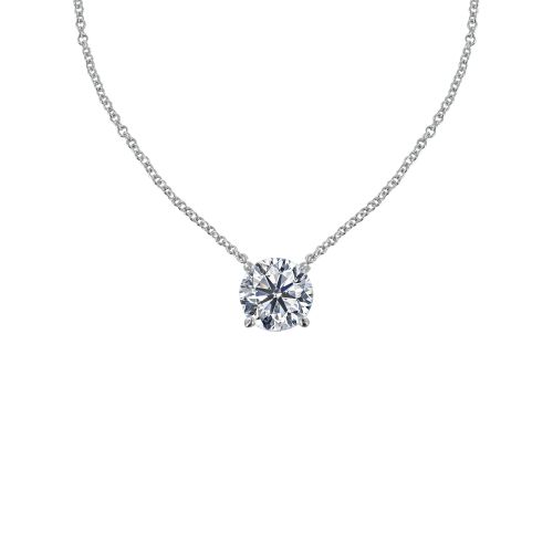 Collier 925 Rhodié Solitaire Cristal 7mm - LES POULETTES BIJOUX - Modalova