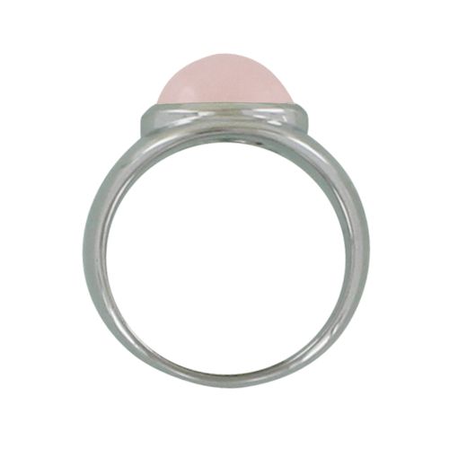 Bague Argent 925 Rhodié Large Demi Perle de Quartz - tai - LES POULETTES BIJOUX - Modalova
