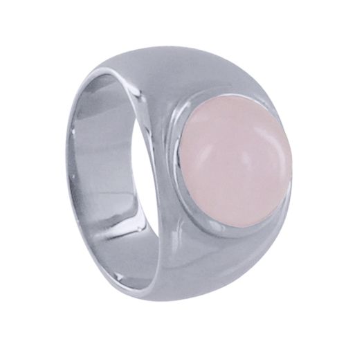 Bague Argent 925 Rhodié Large Demi Perle de Quartz - taille 58 - LES POULETTES BIJOUX - Modalova