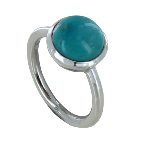 Bague Argent Rond de Turquoise - LES POULETTES BIJOUX - Modalova