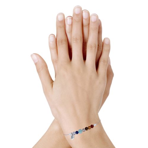 Bracelet Câbles 7 Chakras Perle Cristal de Roche - LES POULETTES BIJOUX - Modalova
