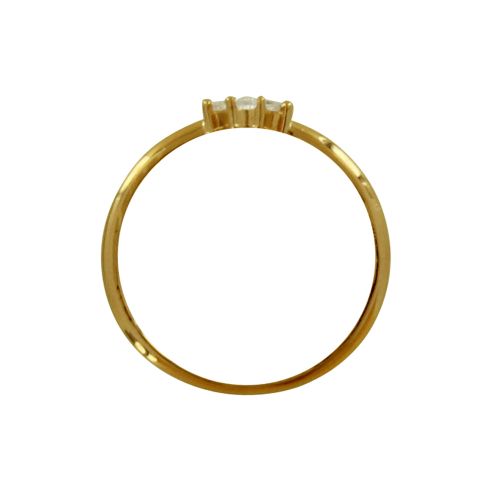 Bague Plaqué Fleur à Trois Strass - taille 54 - LES POULETTES BIJOUX - Modalova