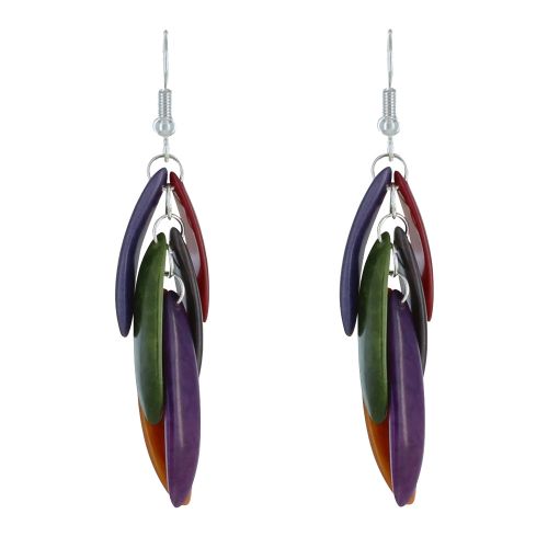 Boucles d'Oreilles Pluma en Tagua Automne - LES POULETTES BIJOUX - Modalova