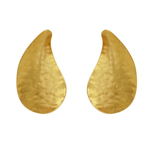 Boucles d'Oreilles Clip Laiton Doré Feuilles Rondes - LES POULETTES BIJOUX - Modalova