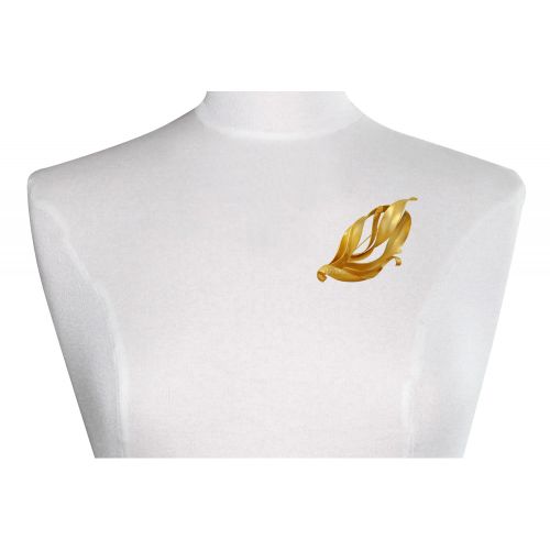 Broche Laiton Doré Double Feuilles - LES POULETTES BIJOUX - Modalova