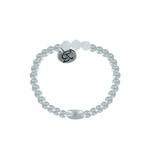 Bague Argent 925 Elastique Bille et Trois Perles de Pierre de - LES POULETTES BIJOUX - Modalova