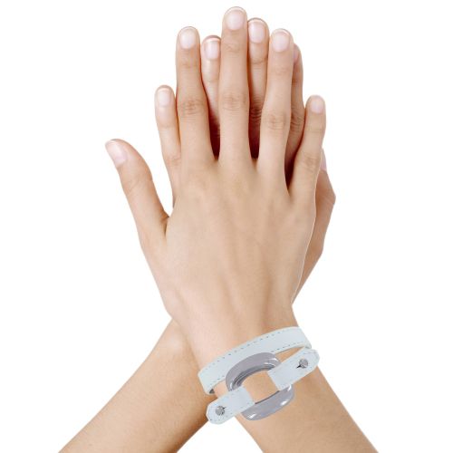 Bracelet Double Tour Cuir et Maille Carrée Argent 925 - LES POULETTES BIJOUX - Modalova