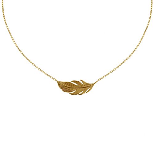 Collier Plaqué Petite Plume - LES POULETTES BIJOUX - Modalova