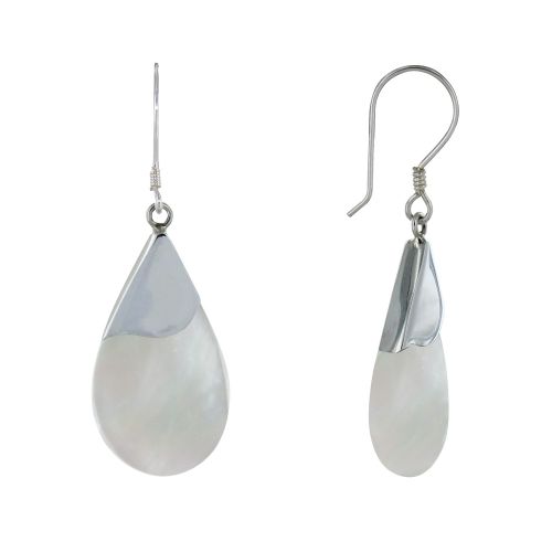 Boucles d'Oreilles Argent Fine Goutte Nacre - LES POULETTES BIJOUX - Modalova