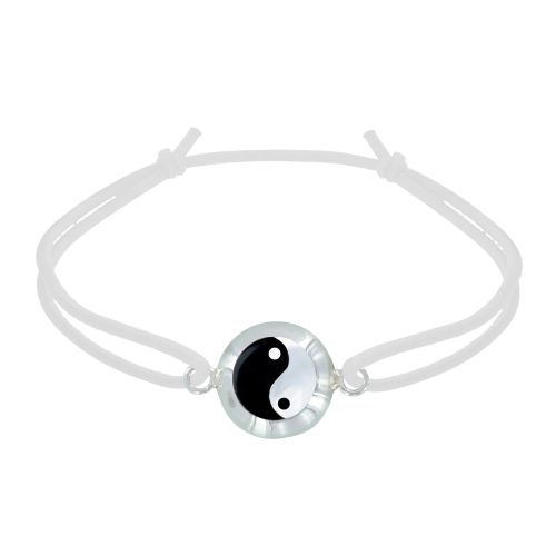 Bracelet Lien Elastique Médaille de Nacre Yin et Yang - LES POULETTES BIJOUX - Modalova