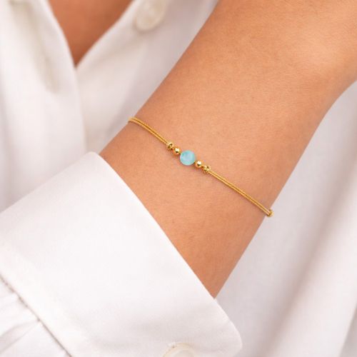 Bracelet Lien Petite Perle de Larimar - LES POULETTES BIJOUX - Modalova