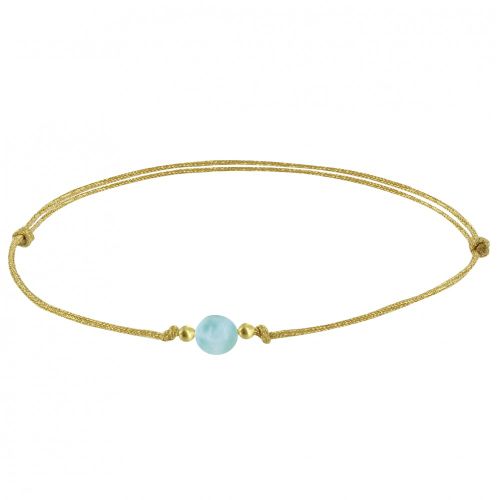 Bracelet Lien Petite Perle de Larimar - LES POULETTES BIJOUX - Modalova