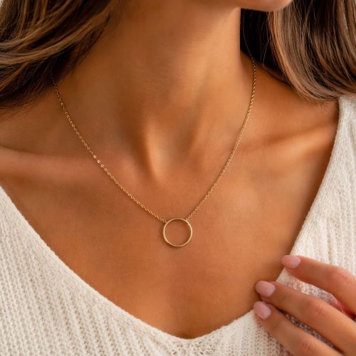 Collier Plaqué Petit Cercle - LES POULETTES BIJOUX - Modalova