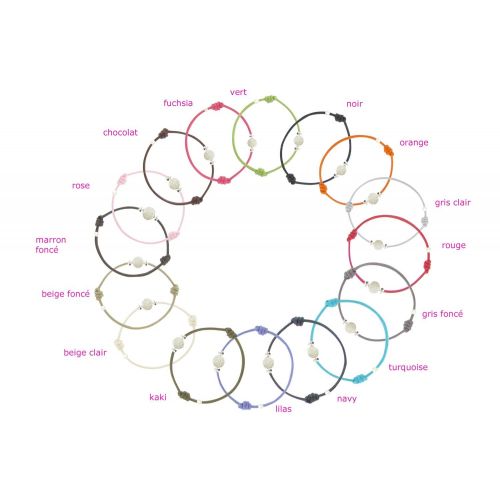 V Bracelet des Poulettes Argent Diamant Lien Fuchsia - LES POULETTES BIJOUX - Modalova