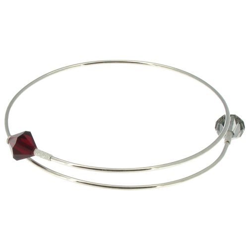 Bracelet Argent 2 Perles de Cistal et Grise - LES POULETTES BIJOUX - Modalova