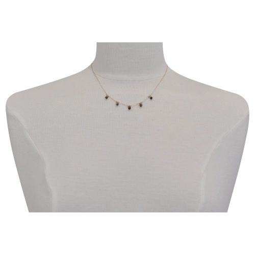 Collier Plaqué Or 5 Perles Facettées de Rubis Zoïsite - LES POULETTES BIJOUX - Modalova
