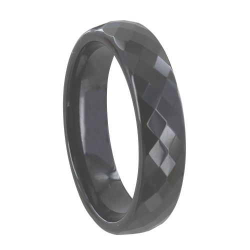 Bague Anneau Large d'Hématite Facettée - 6mm - taille 62 - LES POULETTES BIJOUX - Modalova