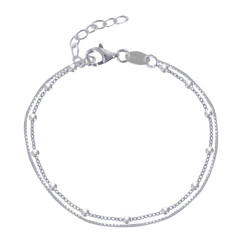 Bracelet Double Chaines Vénitienne et Billes - LES POULETTES BIJOUX - Modalova