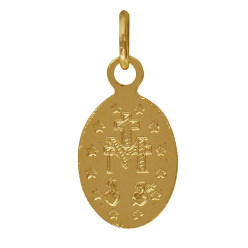 Pendentif Plaqué Petite Médaille Ovale Vierge Miraculeuse - LES POULETTES BIJOUX - Modalova